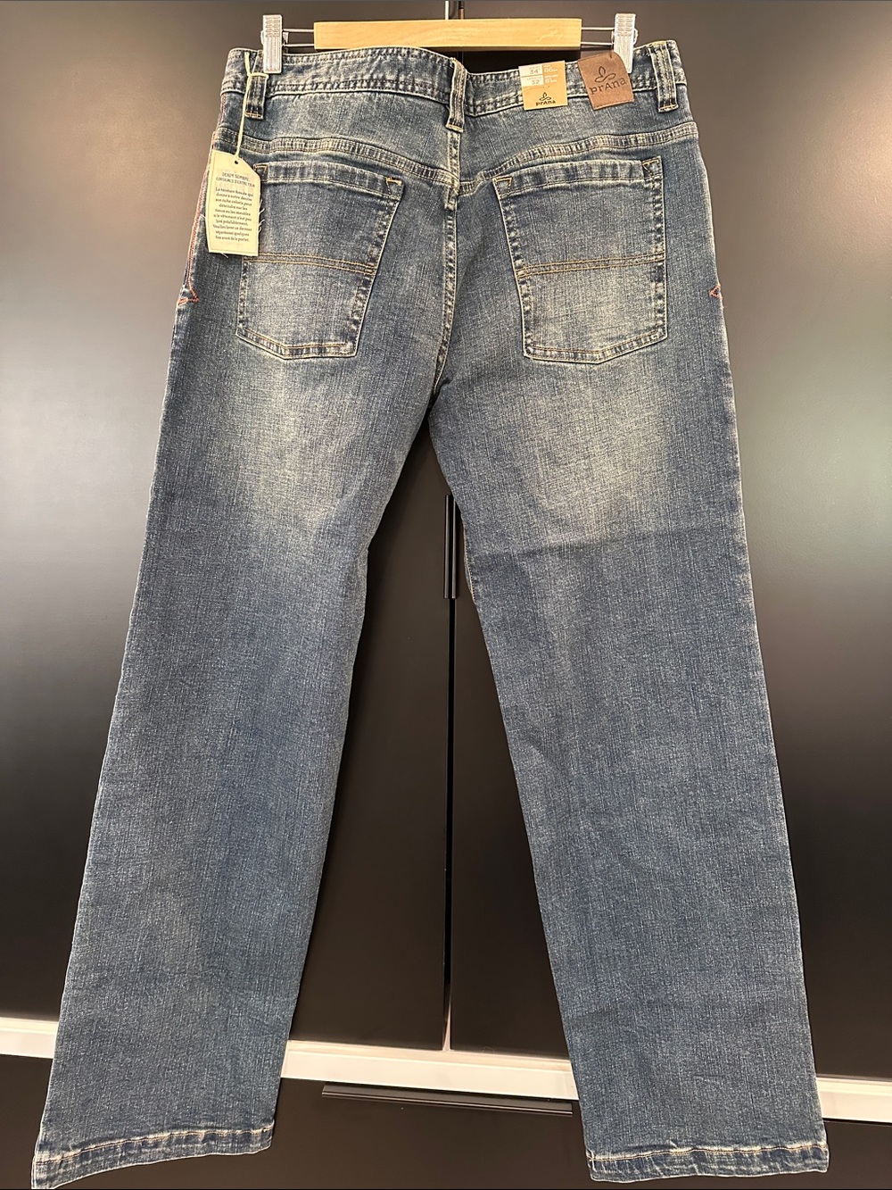 Prana Axiom Jean Mens 34x32 Antique Stone Wash Organic Straight Fit - Picture 2 of 3